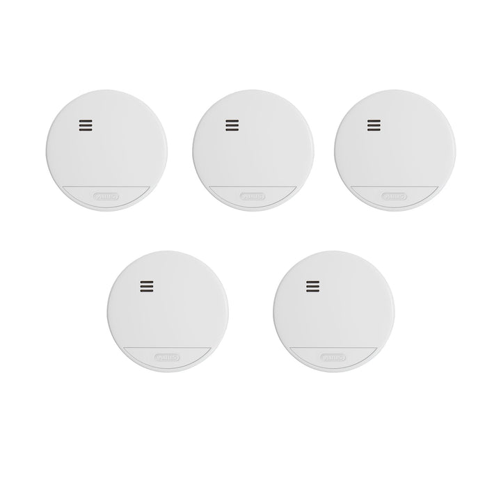ABUS Rauchmelder RWM150 5er Set - langlebige 10-Jahres-Batterie - für Wohnräume und VdS geprüft nach