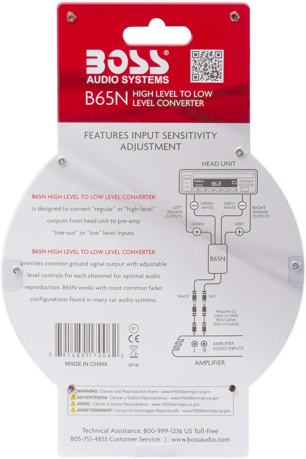 Boss Audio Lautsprecher-zu-Line-Ausgangskonverter Geräuschfilter, Geräuschfilter