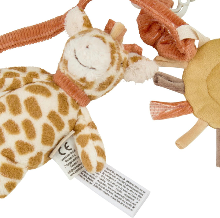 Sterntaler Kinderwagenkette Giraffe Kaya – Babyspielzeug mit Spiegel & Rassel – Elastisches Band & S