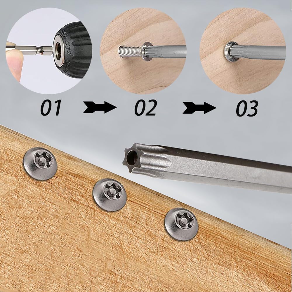 Saipor 11 Stück 200mm Torx Lang Schraubendreher Bit Set, Magnetisch Torx Bohrer 1/4" Sechskant Schaf