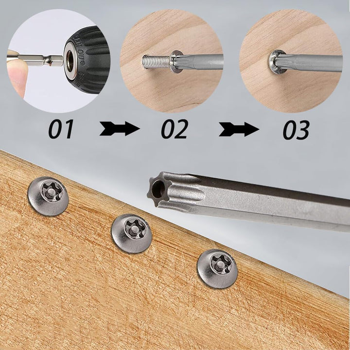 Saipor 11 Stück 200mm Torx Lang Schraubendreher Bit Set, Magnetisch Torx Bohrer 1/4" Sechskant Schaf