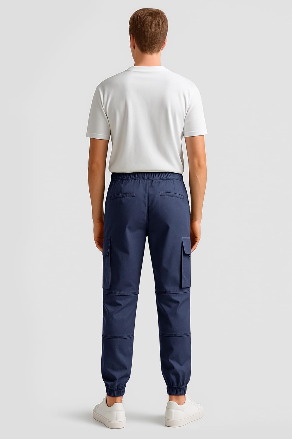 GINGTTO Herren Cargo Hose Stretch Jogginghose für Männer Casual Slim Fit Cargohose Herren Dunkel Bla