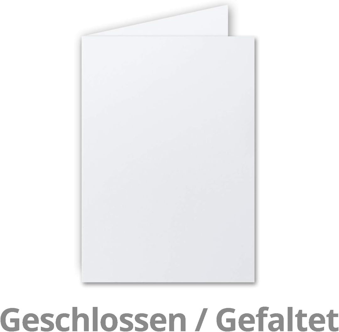 50x Faltkarten SET DIN A6/C6 mit Brief-Umschlägen in Hochweiss/Kristallweiss - inklusive Einleger -