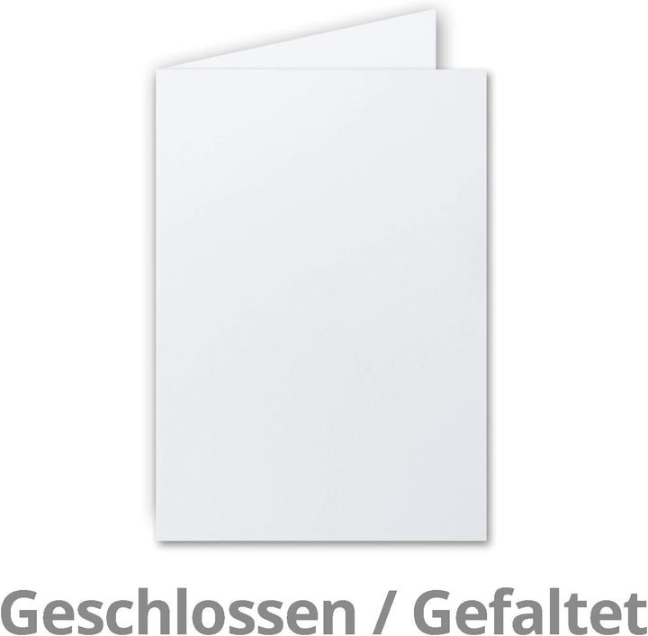 500x Faltkarten SET DIN A6/C6 mit Brief-Umschlägen in Hochweiss/Kristallweiss - inklusive Einleger -