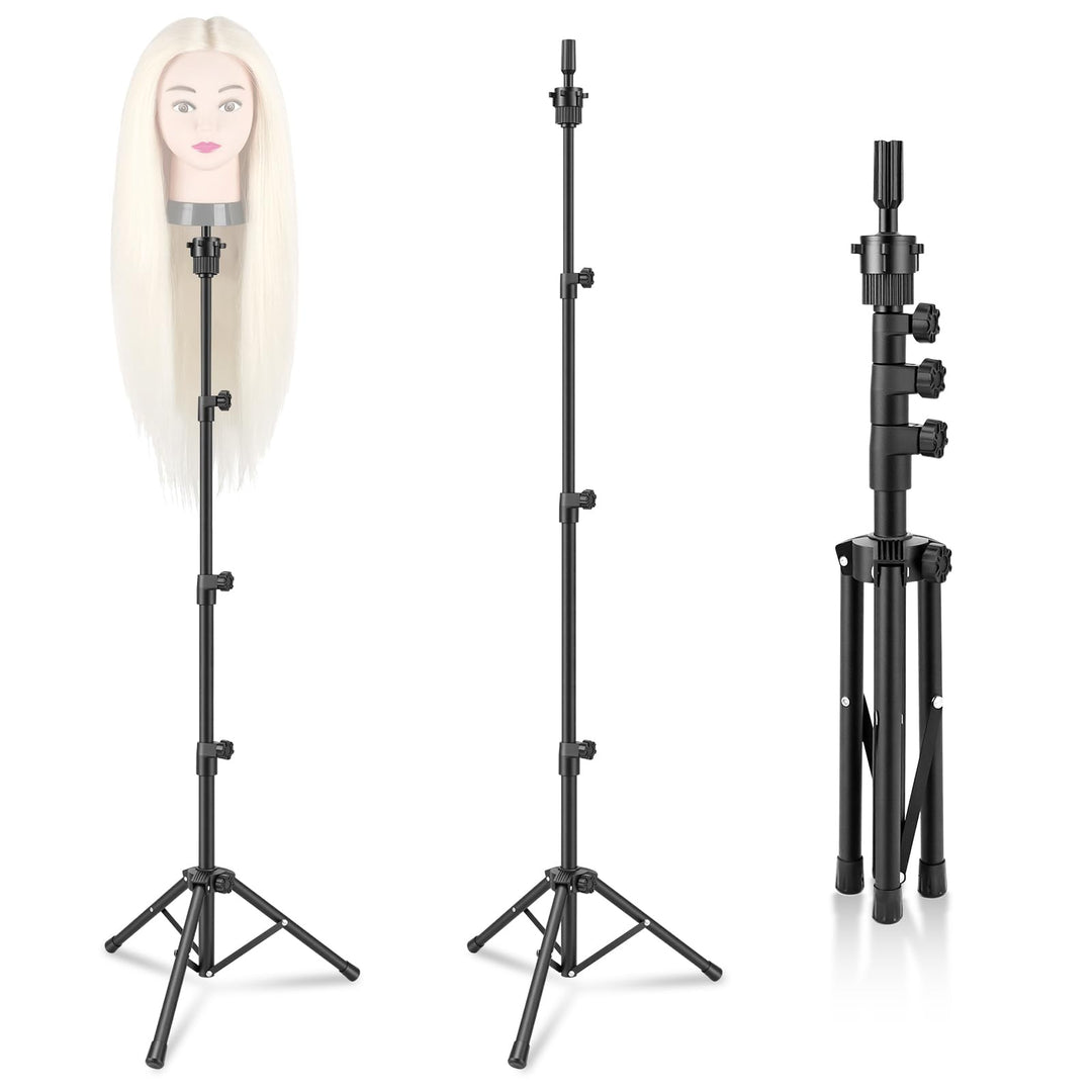 TwoWin 55 Zoll (140cm) Perückenständer, Frisierkopf Ständer, Verstellbar Schaufensterpuppen kopfstän