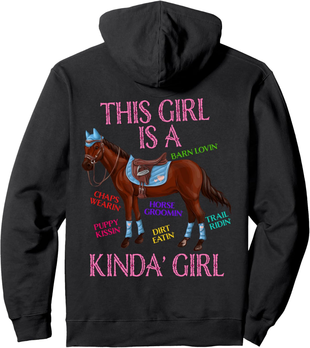 Reitsport Reiten Liebende Mädchen - Süsses Teenager Mädchen Pullover Hoodie