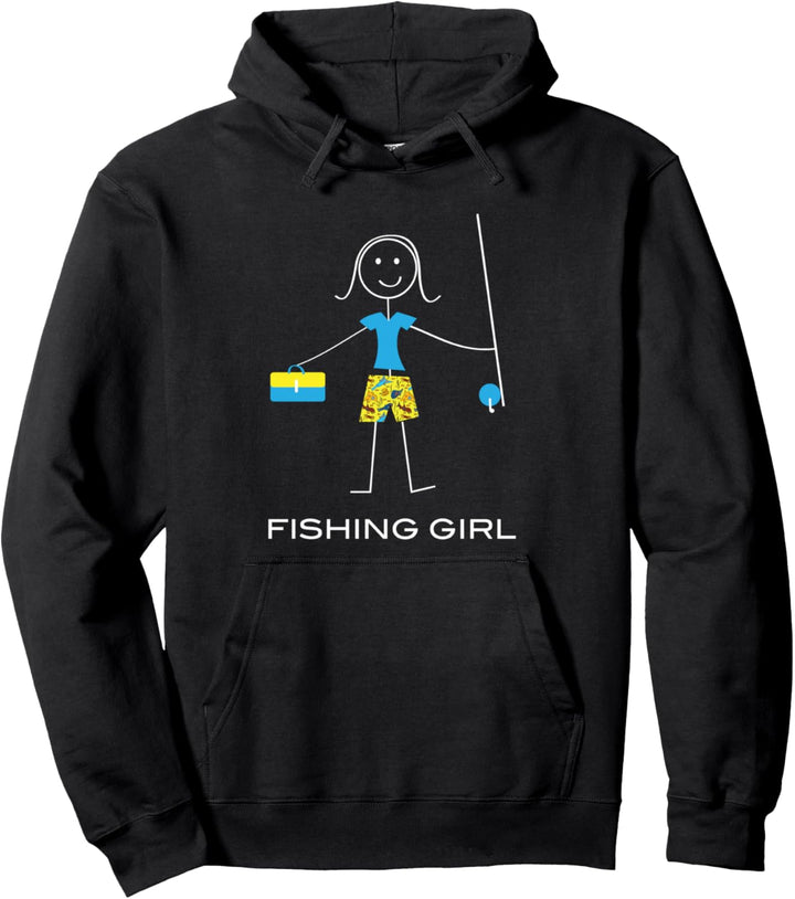 Lustige Frauen, die fischen, Fischerinnen, die Mädchen Pullover Hoodie