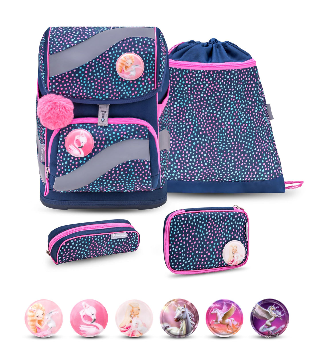 Belmil 405-51 Schulranzen Set 4 - teilig Amazing Polka Dot 4, Amazing Polka Dot 4