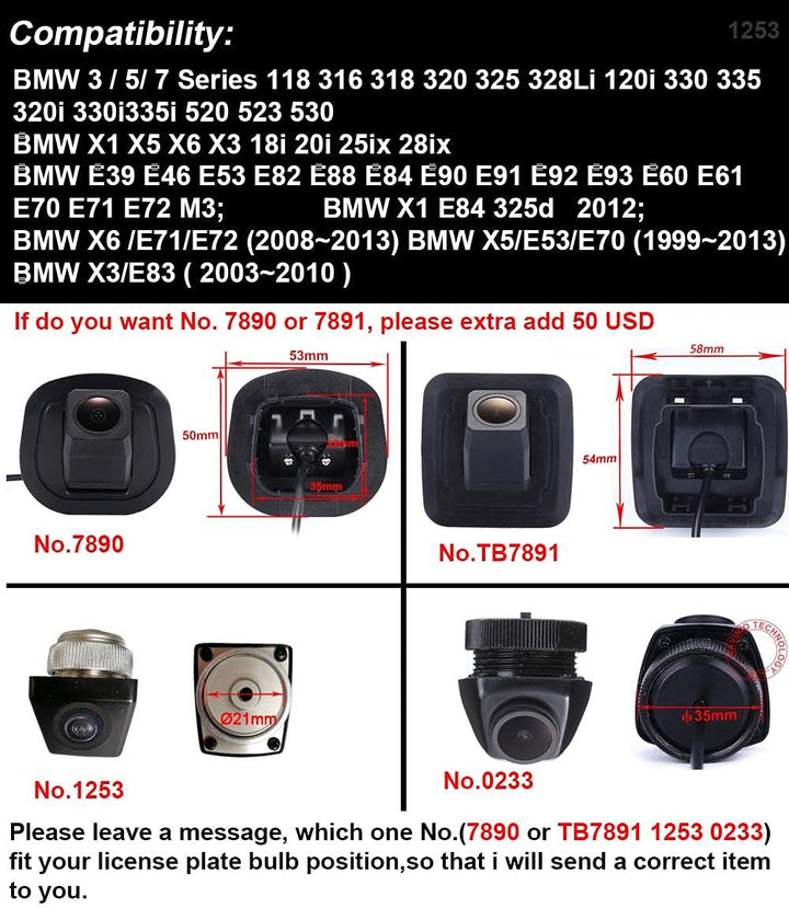 Kalakus Auto Rückfahrkamera mit HD CCD Kamera und IP68 Wasserdicht Einparkkamera für BWM X6/E71/E72(