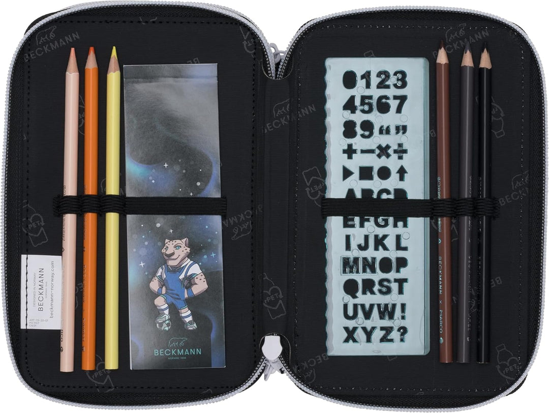 Beckmann, 3-fächrige Federmappe Magic League, mit Inhalt, Mäppchen Federtasche, Grundschule, 1. Klas