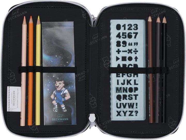Beckmann, 3-fächrige Federmappe Magic League, mit Inhalt, Mäppchen Federtasche, Grundschule, 1. Klas