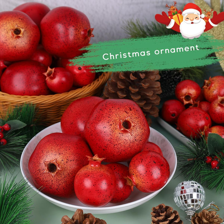 15 Stück Künstliche Granatapfel Früchte,künstliche Plastik Obst Dekor für Küche Party Rote Äpfel – 1
