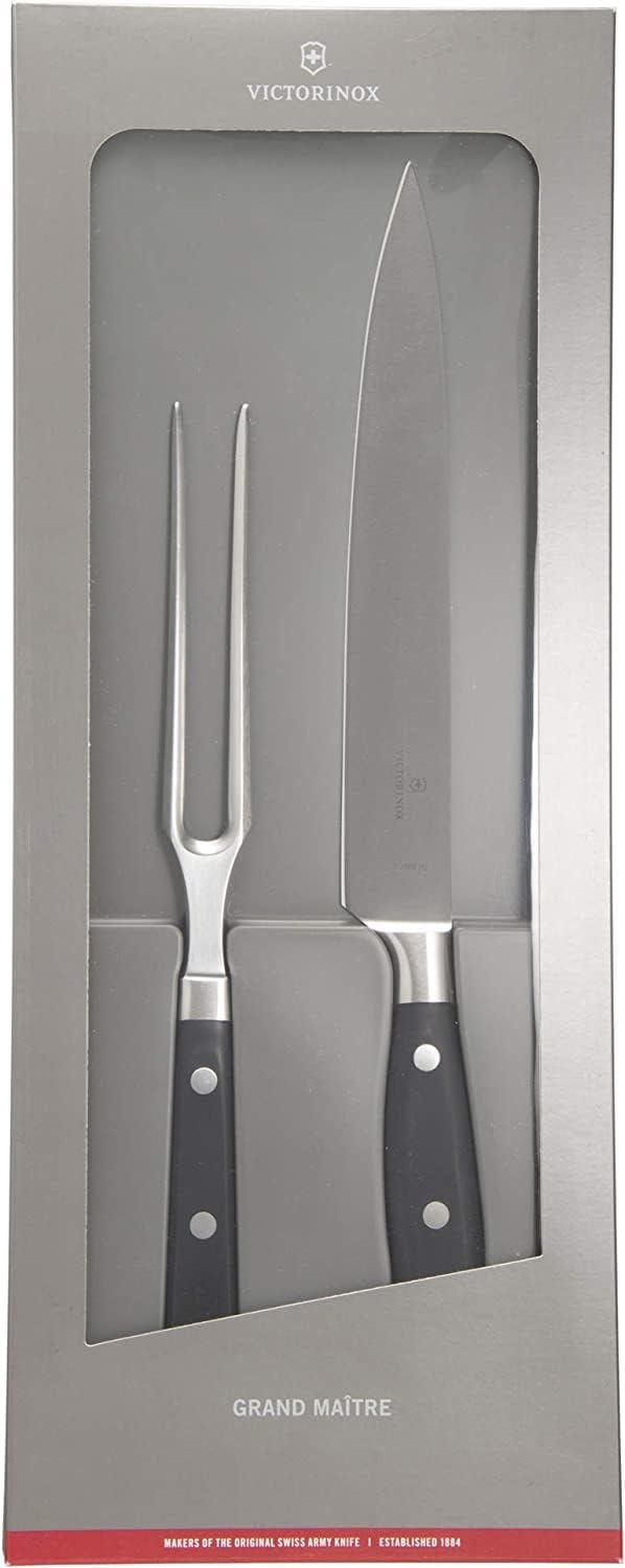Victorinox, Grand Maître, Profi Tranchier-Set, 2-teilig, Extra Scharfe Klinge, 20 cm, Robuster Kunst