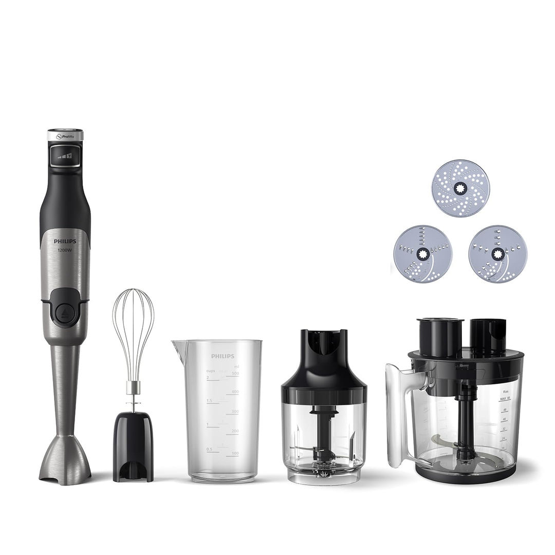 Philips 5000-Serie Stabmixer inkl. Zerkleinerer, Kompakthacker, Schneebesen - 1200W Leistung. ProMix