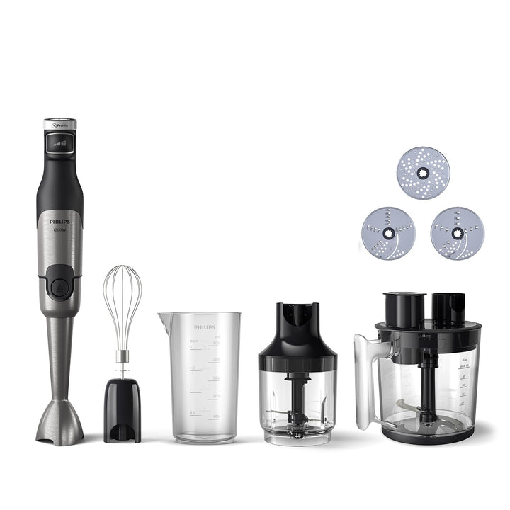 Philips 5000-Serie Stabmixer inkl. Zerkleinerer, Kompakthacker, Schneebesen - 1200W Leistung. ProMix