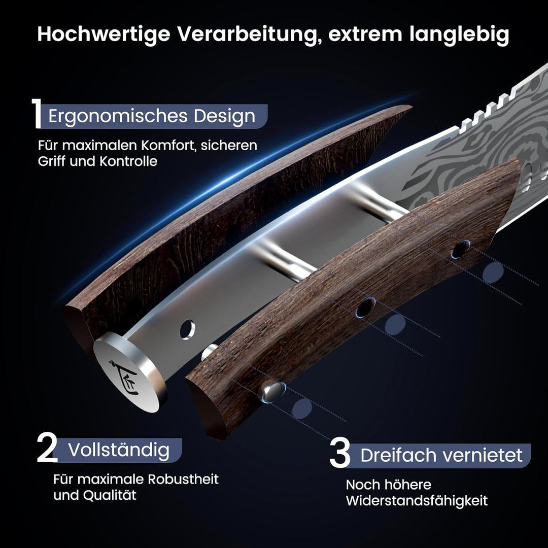 SYOKAMI 18,3 cm Kochmesser, grosses Gemüsemesser im japanischen Stil, rasiermesserscharf für präzise