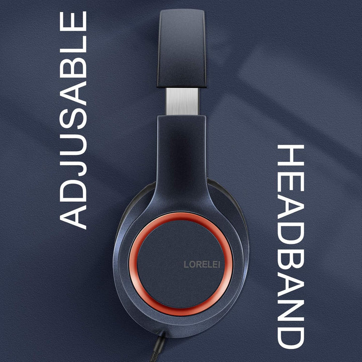 LORELEI X8 Over-Ear-Kopfhörer mit Kabel, mit Mikrofon, 1,45 m, verwicklungsfreier Nylon-Linie und 3,