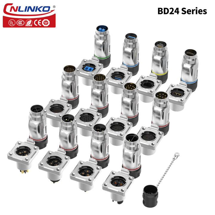 CNLINKO BD-24 Glasfaser wasserdichter stecker, LC Single Mode Dual Core, Panel Mount Receptacle Buch