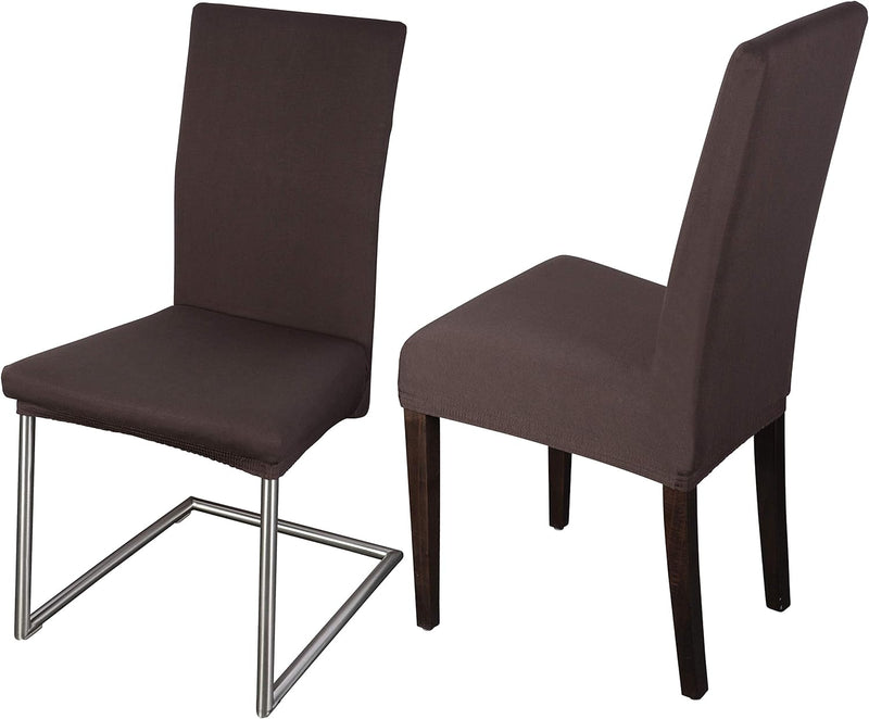Staboos Stuhlhussen 6er Set - Hohe Elastizität - Stuhlbezug 6er Set - ÖKO TEX Zertifiziert (Dunkelbr