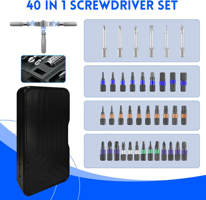 40-in-1 Ratschen Schraubendreher Set, Magnetisch Ratschenschraubendreher, Mini Ratchet Screwdriver,
