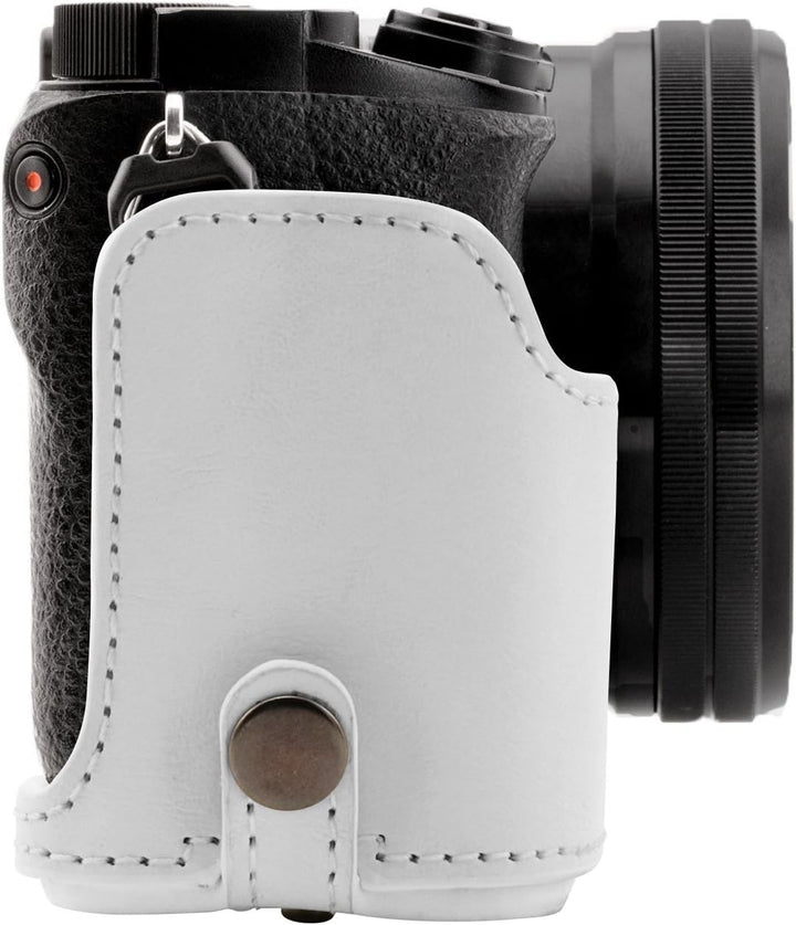 MegaGear Sony Alpha A6300, A6000 (16-50 mm) Ever Ready Leder Kamera-Case mit Trageriemen und Batteri