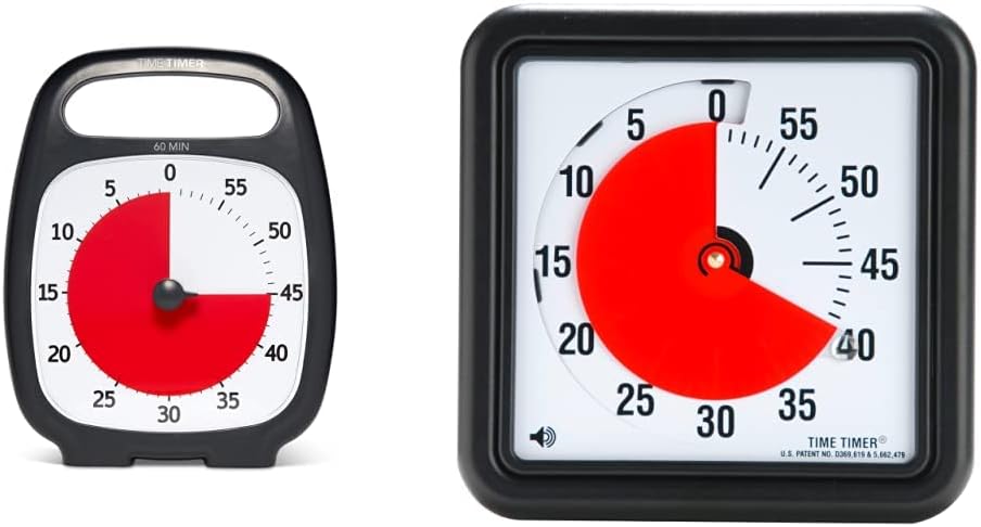 Time Timer Plus 60 Minute Visueller Analog-Timer (weiss) optionaler akustischer Alarm (Lautstärkereg
