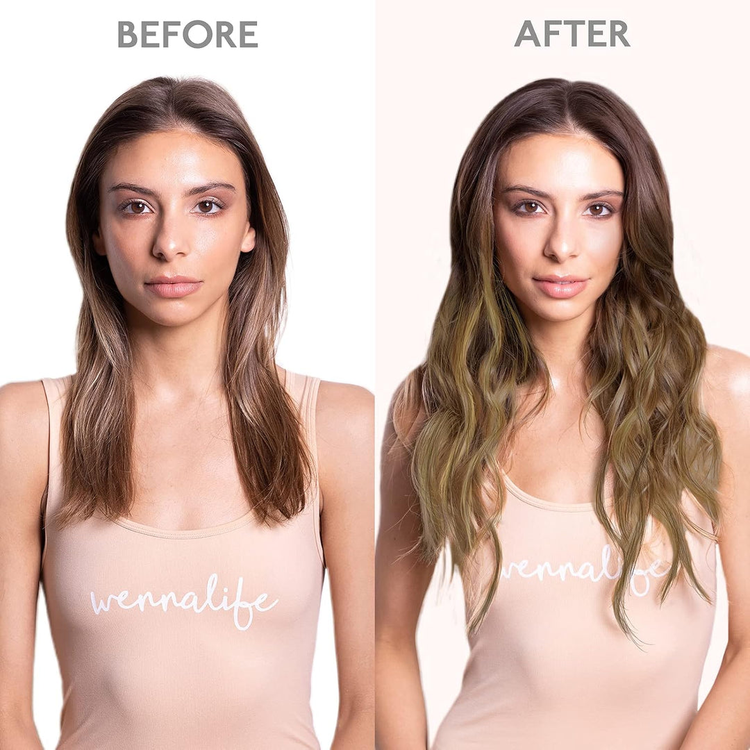 WENNALIFE Clip In Extensions Echthaar, 150g 45cm 9pcs Balayage Schokoladenbraun bis Karamellblond Cl