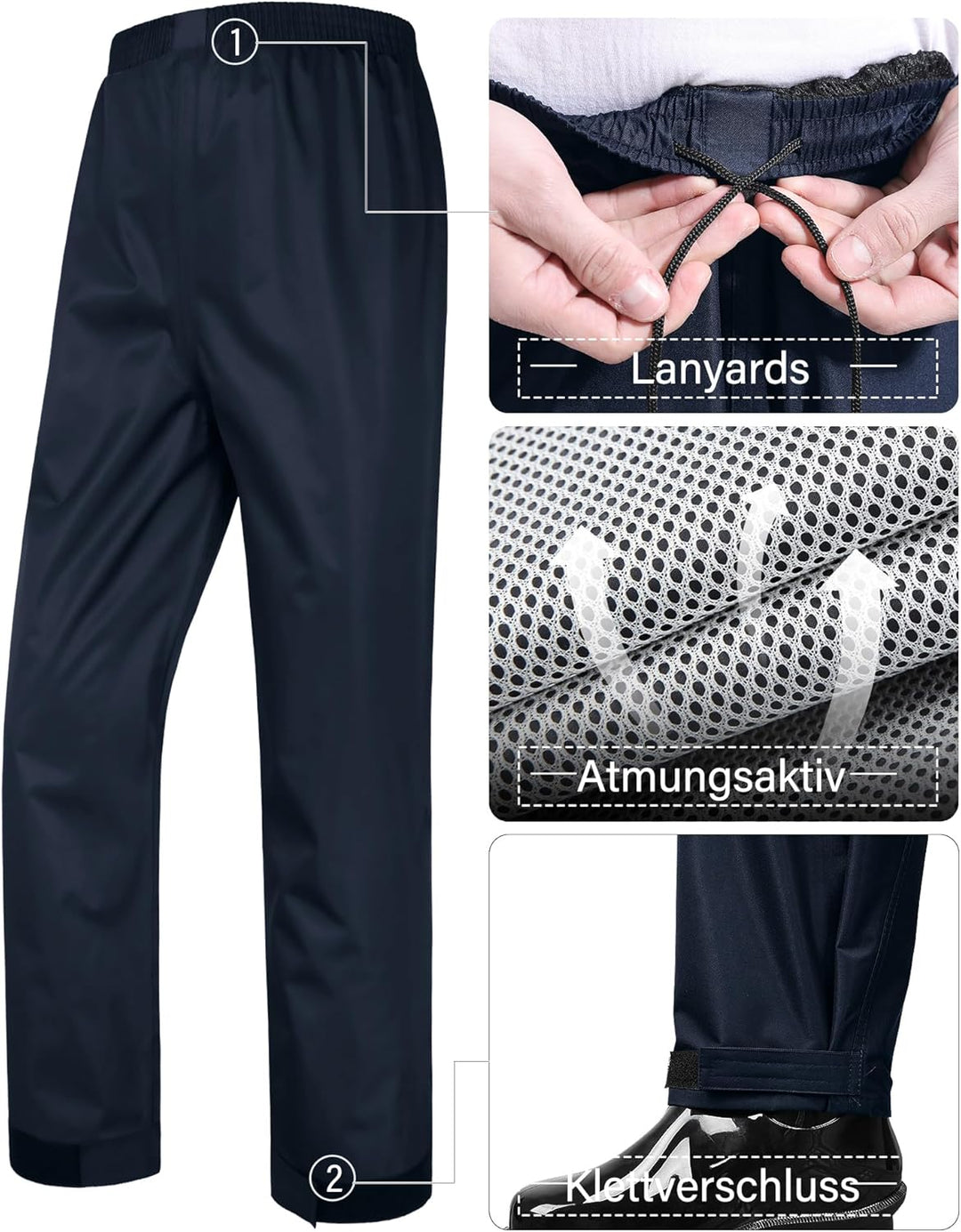 Coutyuyi Herren & Damen Regenanzug Reflektierender 100% Wasserdichter Anzug Outdoor Regenmantel Wind