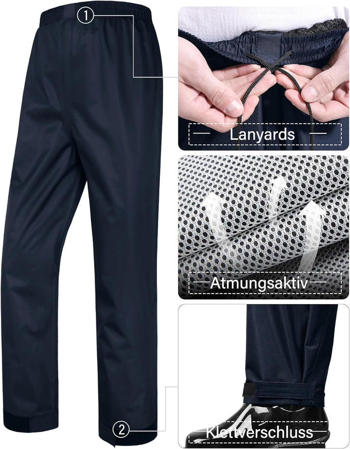 Coutyuyi Herren & Damen Regenanzug Reflektierender 100% Wasserdichter Anzug Outdoor Regenmantel Wind