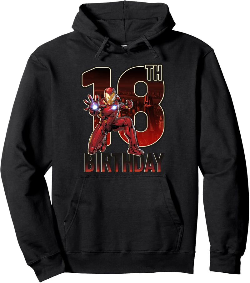 Marvel Iron Man 18th Birthday Action Pose Pullover Hoodie