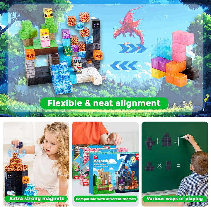 Magnetische Bausteine 150 Teile Magnetic Blocks Bauen Dark Forest Hell Castle Magnetspielzeug für Ge
