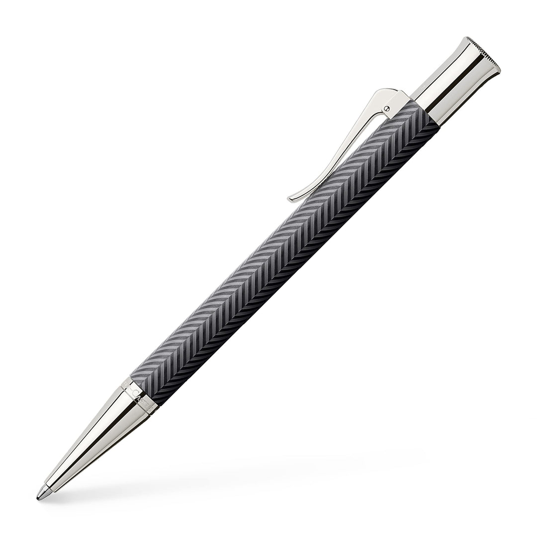 Graf von Faber-Castell 146730 Drehkugelschreiber Guilloche Cisele, anthrazit, 1 Stück Kugelschreiber