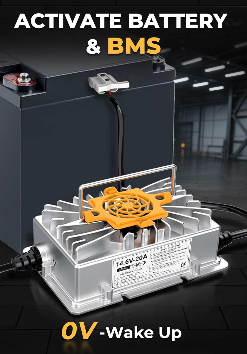 14,6V 20A LiFePO4 Lithium Batterie Ladegerät, LiFePO4 Ladegerät 12V für Lithium Ionen Batterie IP65
