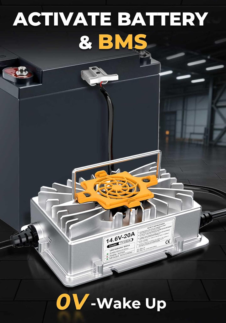 14,6V 20A LiFePO4 Lithium Batterie Ladegerät, LiFePO4 Ladegerät 12V für Lithium Ionen Batterie IP65