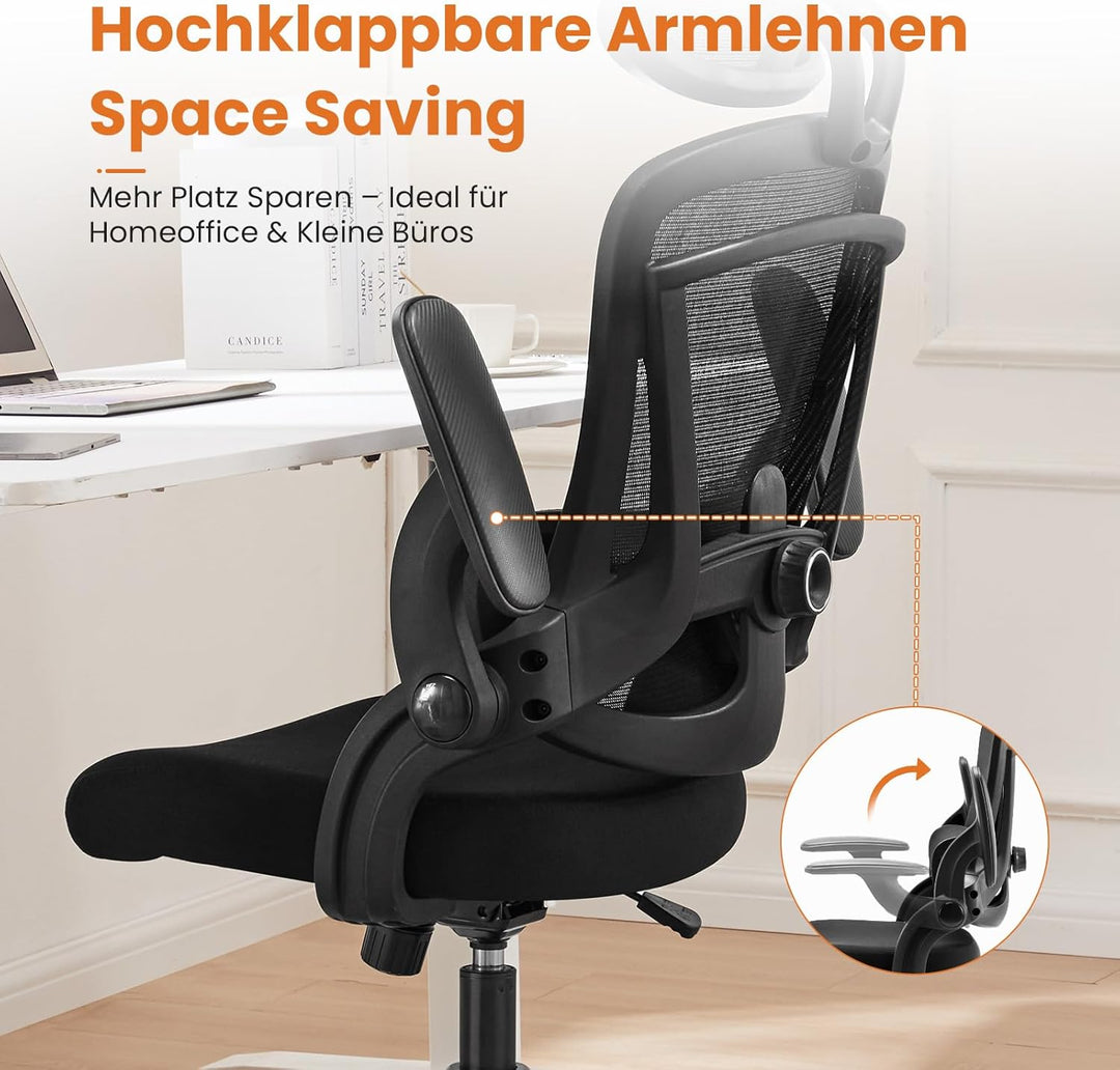 Sweetcrispy Ergonomischer Bürostuhl, Schreibtischstuhl Ergonomisch, Atmungsaktiver Netzstuhl mit Ver