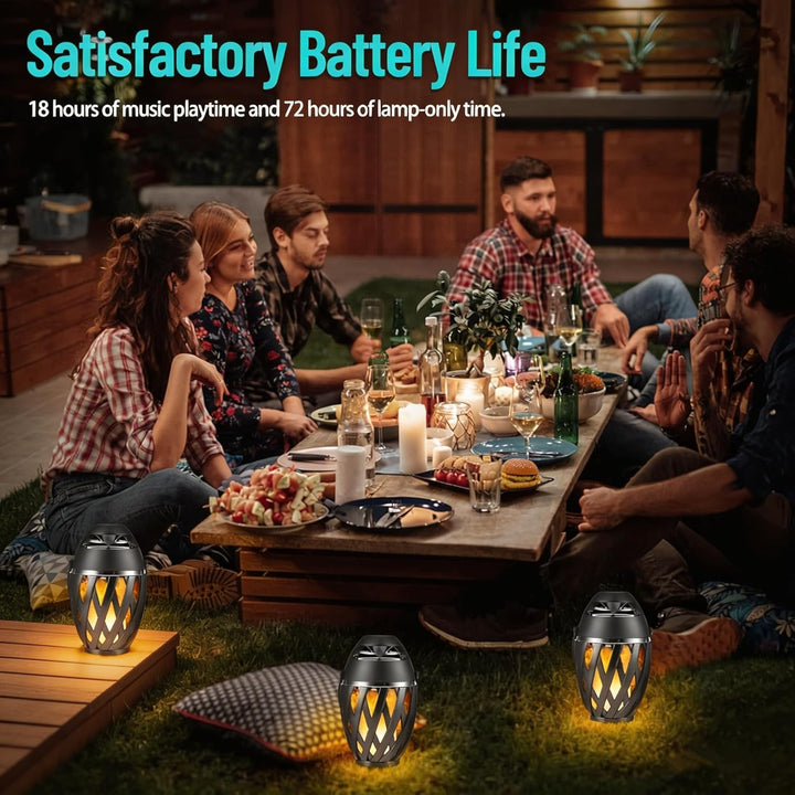 2 PCS Bluetooth Lautsprecher mit Flammen Effekt,IP65 Wasserdicht Outdoor-Bluetooth-Lautsprecher,Camp