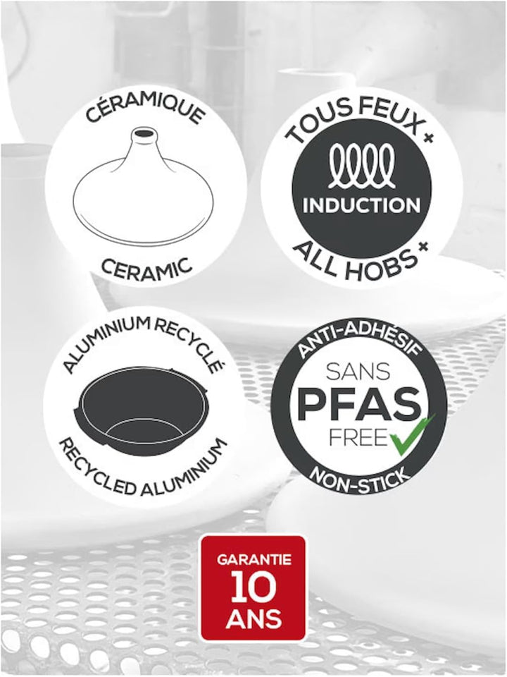 PEUGEOT - Keramik-Tajine 30 cm - Für alle Herdarten, inkl. Induktion geeignet - - Salbeigrün