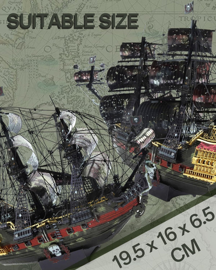 Piececool 3D Puzzle Metall Piratenschiff Queen Anne's Revenge, 3D Metall Puzzle Segelboot Schiffsset