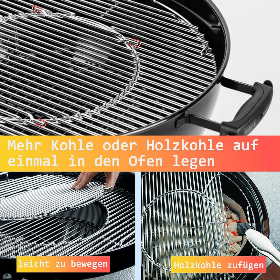 8835 54,6CM Rund Grillrost für Weber 57CM Holzkohlegrills,Abnehmbarer Grillrost Ersatz für Weber Koh