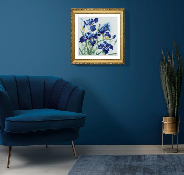RIOLIS Counted Cross Stitch Kit 11.75"X11.75"-Blue Irises (14 Count)