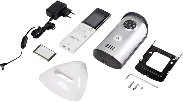 Sygonix SY-3396994 Video-Tuersprechanlage Funk Komplett-Set Silber, Weiss, Schwarz