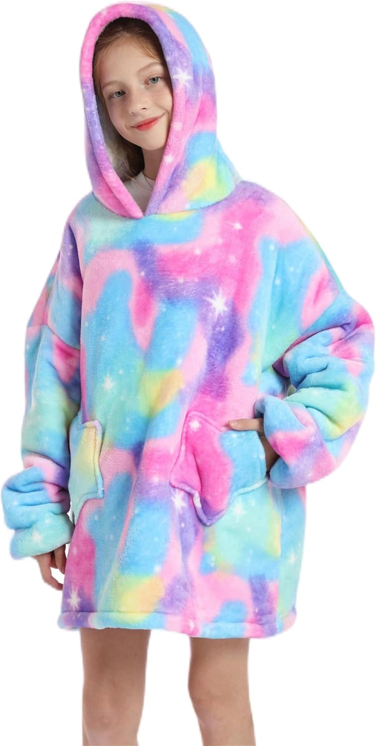 Shamdon Home Collection Kinder Übergrosse Hoodie Decke, Kapuzenpullover Sweatshirt mit Ärmel und Tas