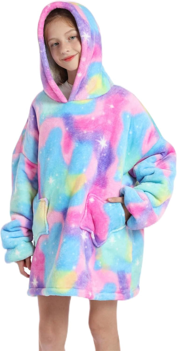 Shamdon Home Collection Kinder Übergrosse Hoodie Decke, Kapuzenpullover Sweatshirt mit Ärmel und Tas