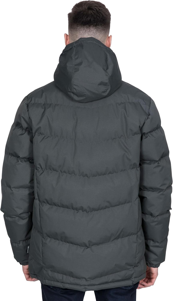 Trespass Herren Blustery Warme Gepolsterte Wasserdichte Regenjacke Mit Abnehmbarer Kapuze 3XL Ash, 3