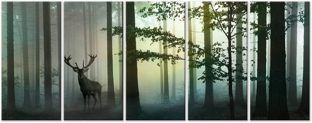 murando - Bilder Wald 150x60 cm Vlies Leinwandbild 5 tlg Kunstdruck modern Wandbilder XXL Wanddekora