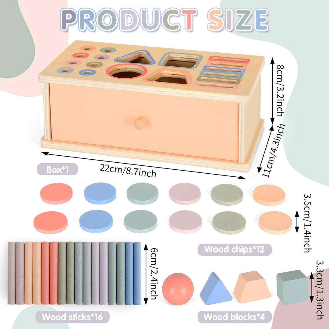 Montessori Spielzeug ab 1 2 3 Jahr, Farbe Form Sortierspiel ab 1 Jahr, Holzspielzeug Montessori ab 2