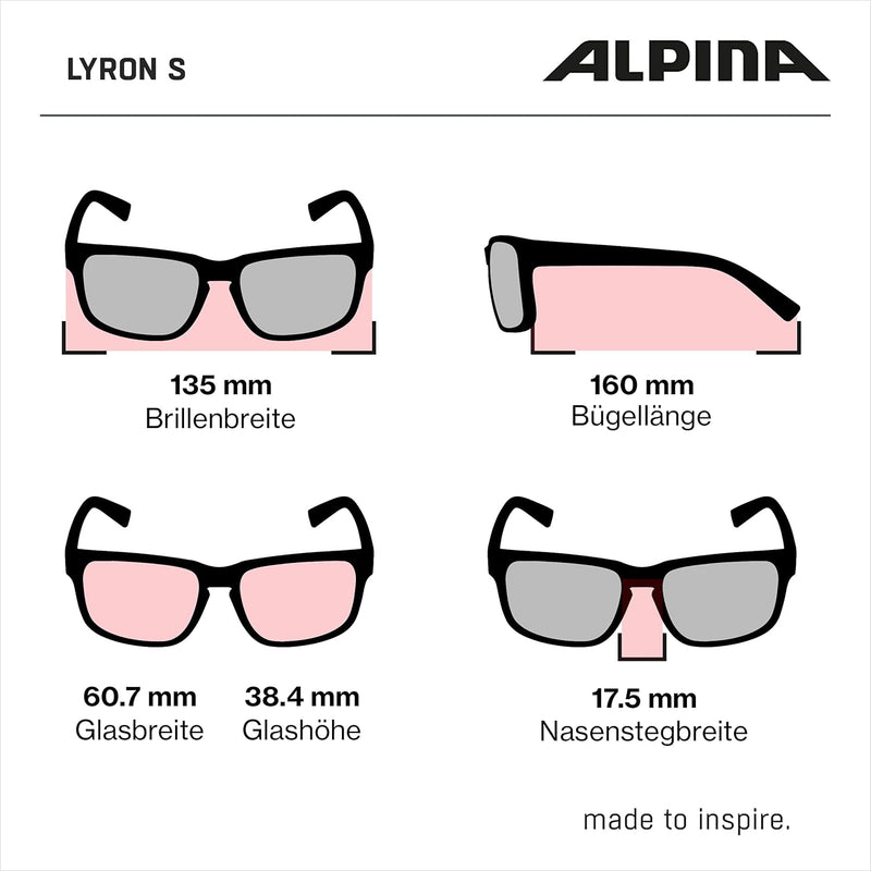 ALPINA LYRON S - Verspiegelte und Bruchsichere Sport- & Fahrradbrille Mit 100% UV-Schutz Für Erwachs