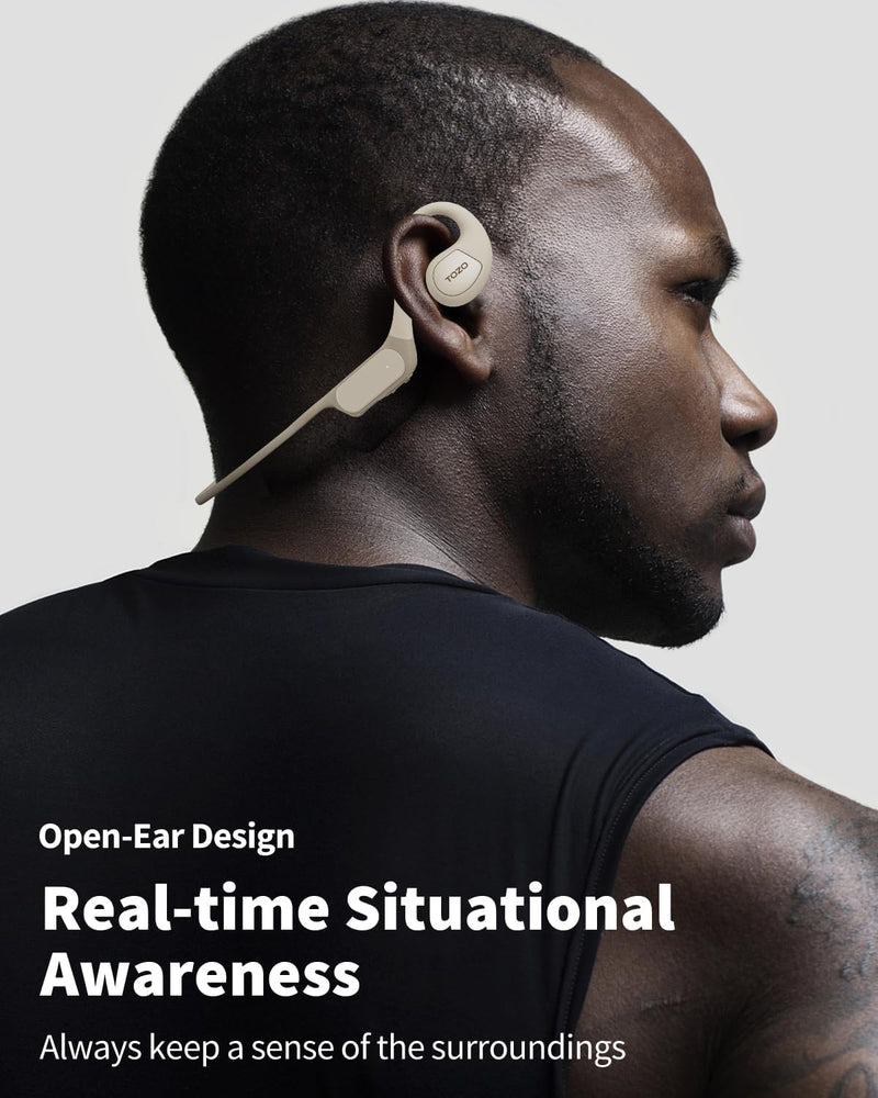 TOZO OpenReal True Kopfhörer Kabellos Bluetooth 5.3 Tastensteuerung Open Ear Ohrhörer Dual-Mic Anruf