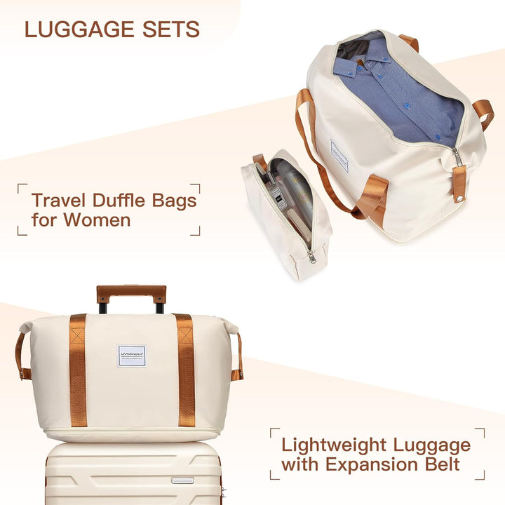 LARVENDER Kofferset 6 Teilig Hartschale Leicht ABS Erweiterbar Reisekoffer Haltbar Handgepäck Sets 4
