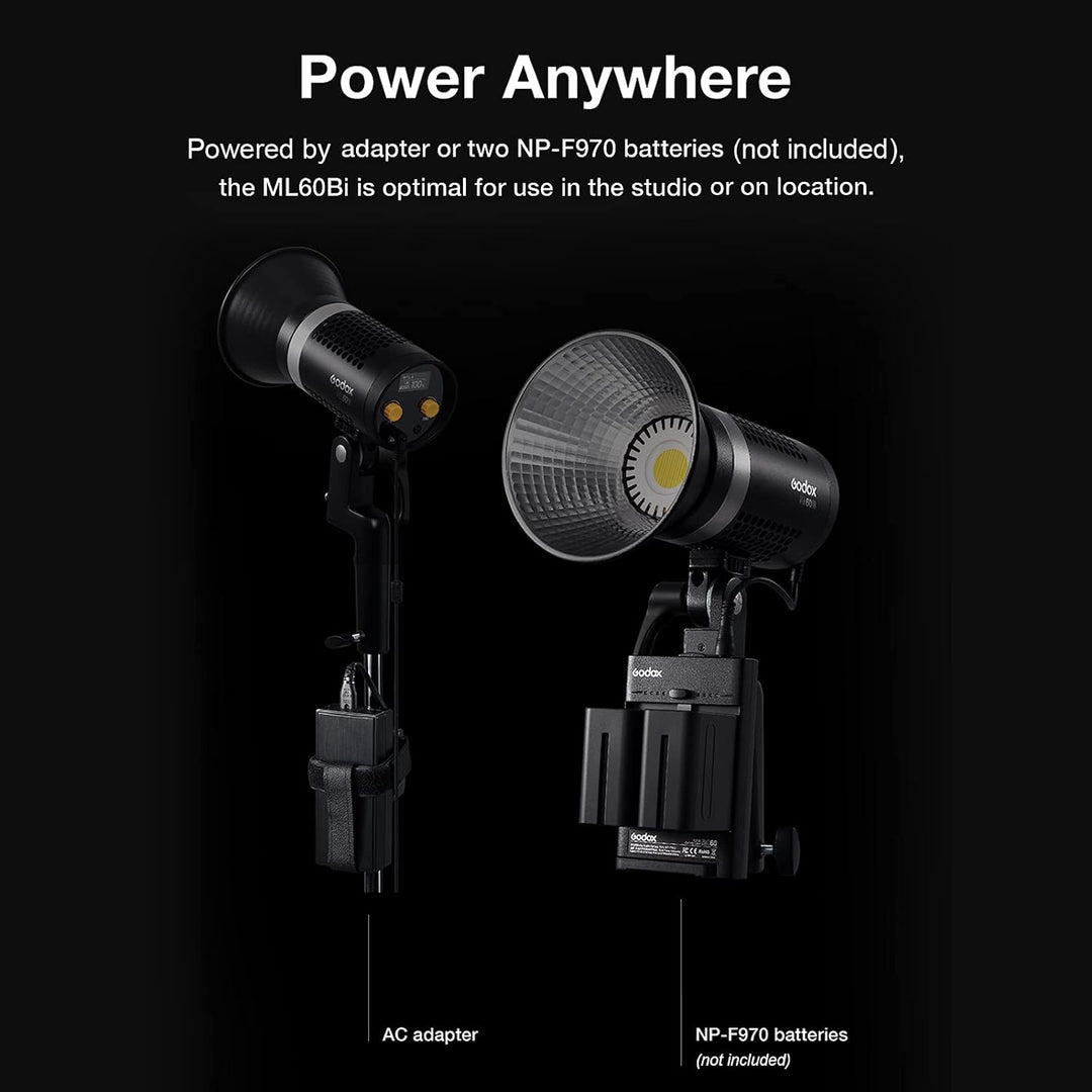 GODOX ML60Bi LED Studio Fotografie Licht 60W Dual Farbtemperatur 2800-6500K CRI96 TLCI97 Einstellbar